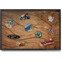 Tulup MAGNETTAFEL 60x40 cm Schwarzer Rahmen Aufgebrochene Holzstruktur