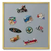 Tulup MAGNETTAFEL 50x50 cm Goldener Rahmen Grau