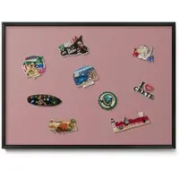 Tulup Magnettafel Bedruckte Magnettafel für die Wand Pastellrosa Farbe 70x50 cm Magnettafel Metall mit Rahmen Schwarzer Rahmen