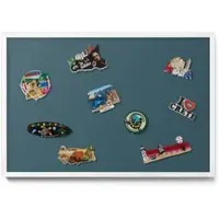 Tulup Magnettafel Wanddekoration Magnettafel bedruckt Farbe Dunkeltürkis 60x40 cm Magnetboard für Reisemagnete Weißer Rahmen