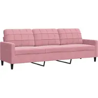 vidaXL 4-tlg. Sofagarnitur mit Kissen Rosa Samt