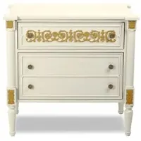 Casa Padrino Luxus Barock Nachtkommode Elfenbein / Gold - Barockstil Schlafzimmer Möbel
