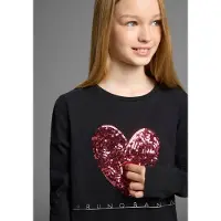 Bruno Banani Langarmshirt "WENDE-Pailletten - Glitzerherz" Für TEENS. Cooles Paillettenshirt