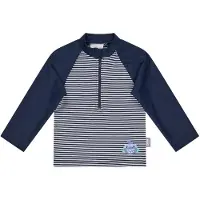 Sterntaler Badeshirt langarm mit UV-Schutz Ringel Hai, blau | natur, 110