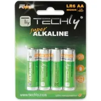 Techly LR06 AA 1.5V, Einwegbatterie, AA, Alkali, 1,5 V, 4 Stück(e), Mehrfarbig
