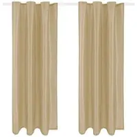 Arsvita 2er Pack Gardine Blickdicht Alessia mit Universalband 140x245cm taupe hell