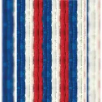 Arsvita Flauschvorhang Flauschgardine Vorhang 140 cm x 220 cm Unistreifen Rot Weiß Blau