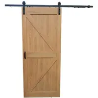 Inova Holzschiebetür Scheunentor Oak verschiedene Größen offene Laufschiene schwarz 35mm - 775x2065mm