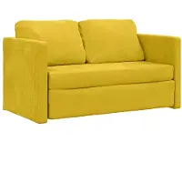 vidaXL Bodensofa mit Schlaffunktion Dunkelgelb 122x204x55 cm Samt