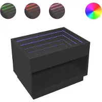 vidaXL Couchtisch mit Infinity-LED Schwarz 70x50x50 cm