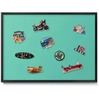 Tulup Magnettafel Metalltafel für Magnete Mintgrün 70x50 cm Magnetboard Gerahmt für Urlaubsmagnete Schwarzer Rahmen