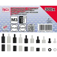 Bgs 9402, Schraubensatz, Nylon, Kunststoff, Metall, M3, Schwarz, Weiß, 70 g