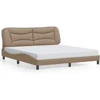 vidaXL Bettgestell mit Kopfteil Cappuccino-Braun 180x200 cm Kunstleder