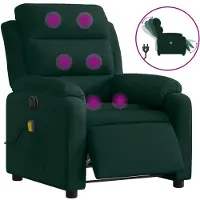 vidaXL Massagesessel Elektrisch Dunkelgrün Samt