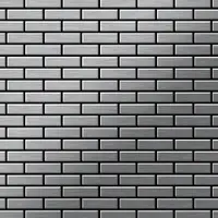 ALLOY Mosaik Fliese Massiv Metall Edelstahl Gebürstet Grau 1,6mm Stark Pk-s-s-b 1 Paket mit 10 Matten 0,88 m2 Grau