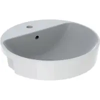 Geberit Halb-Einbauwaschtisch VariForm d 50, m Hahnl., mit Überlauf, rund, weiß