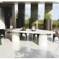 Casa Padrino Luxus Garten Esstisch Matt Weiß 300 cm - Garten & Hotel Möbel