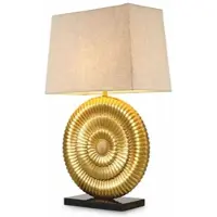 Casa Padrino Luxus Tischleuchte Antik Gold / Schwarz / Beige H. 67 cm - Schreibtischleuchte