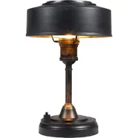 Casa Padrino Luxus Art Deco Tischleuchte Antik Schwarz Ø 22 x H. 32 cm - Runde Messing Schreibtischleuchte - Luxus Leuchten - Luxus Interior