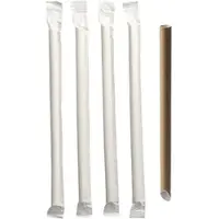 Papstar Bubble Tea Halme Papier "pure" Ø 12 mm, 20 cm braun einzeln gehüllt, einseitig spitz 1200 Stück