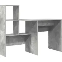 vidaXL Schreibtisch Beton Grau Holzwerkstoff 131,5 x 50 x 106,5 cm