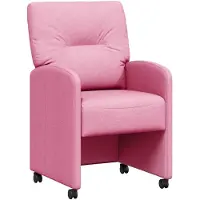 vidaXL Esszimmerstühle mit Rollen 2 pcs Rosa 57 x 67 x 95 cm Stoff