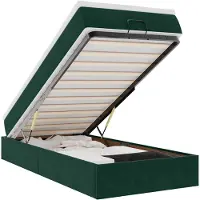 vidaXL Ottoman-Bett mit Matratze Dunkelgrün 80x200 cm Samt