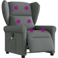 vidaXL Massagesessel Elektrisch Dunkelgrau Stoff