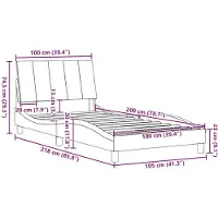 vidaXL Bettgestell ohne Matratze "Hanko" Schwarz 100x200 cm Stoff