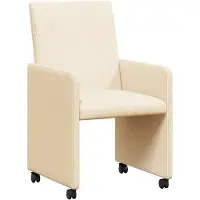 vidaXL Esszimmerstühle mit Rollen 2 stk. Cordstoff Creme