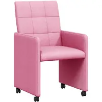 vidaXL Esszimmerstühle mit Rollen 2 stk. Stoff Rosa 58 x 65 x 94 cm