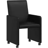 vidaXL Esszimmerstühle mit Rollen 2 pcs Schwarz 57 x 66 x 94 cm