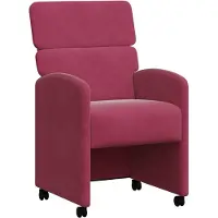 vidaXL Esszimmerstühle mit Rollen 2 Stk. Samt Weinrot 58 x 65 x 98 cm