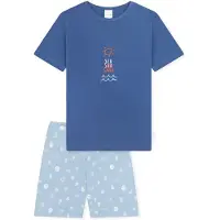 Schiesser Schlafanzug "Pyjama", Jungen, Gr. 104, bunt (blau), Obermaterial: 100% Baumwolle CO., Homewear-Sets Schlafanzug