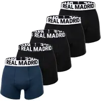 Real Madrid Herren Boxershorts, 5er Pack - Boxer Briefs, Baumwollmischung, Logobund, einfarbig