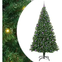vidaXL Künstlicher Weihnachtsbaum mit 300 LEDs mit Ständer Grün 240 cm