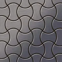 ALLOY Mosaik Fliese Massiv Metall Titan Gebürstet Dunkelgrau 1,6mm Stark Infinit-ti-sb 1 Paket mit 10 Matten 0,91 m2 Grau