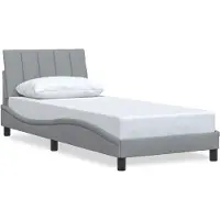 vidaXL Bettgestell ohne Matratze "Hanko" Hellgrau 90x200 cm Stoff
