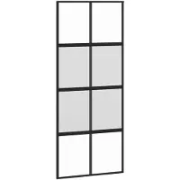 vidaXL Schiebetür Schwarz 90x205 cm Hartglas und Aluminium