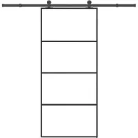 vidaXL Schiebetür mit Beschlag 90x205 cm ESG-Glas & Aluminium