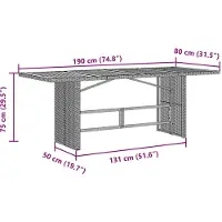 vidaXL Garten Essgruppe 7 Stk. Grau und Braun Poly-Rattan