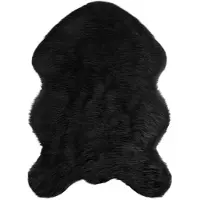 vidaXL Kunstschaffell Teppich Tafalla Schwarz 60 x 90 cm Polyester