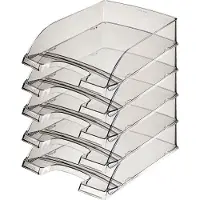 Leitz Ablagekorb Standard 5226, Kunststoff, 5 Stück, transparent grau