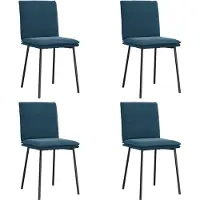 vidaXL Esszimmerstühle 4 Stk. Blau Samt