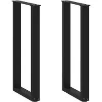 vidaXL Konsolentischbeine U-Form 2 Stk. Schwarz 28x(72-73) cm Stahl