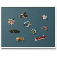 Tulup Magnettafel Metall Magnettafel Gerahmt Farbe Dunkeltürkis 80x60 cm Magnettafel Dekorativ Bedruckt Weißer Rahmen
