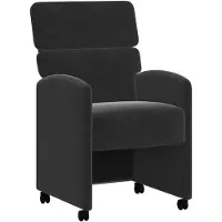 vidaXL Esszimmerstühle mit Rollen 2 stk. Samt Schwarz 58 x 65 x 98 cm