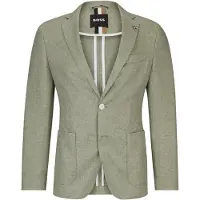BOSS Fein gemustertes Slim-Fit Sakko aus Leinen-Mix Grösse 56