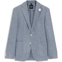 BOSS Slim-Fit Sakko aus gemustertem Leinen Grösse 52