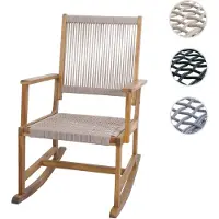 Mendler Schaukelstuhl HWC-P73, Garten Outdoor Wippstuhl Relaxstuhl Schaukelliege, Akazie Holz Rope Seilgefle 119730